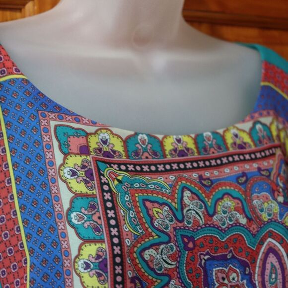 Signature Robbie Bee Colorful Batwing Sleeve Floral Print Drop Blouson Dress 14 - Picture 5 of 12